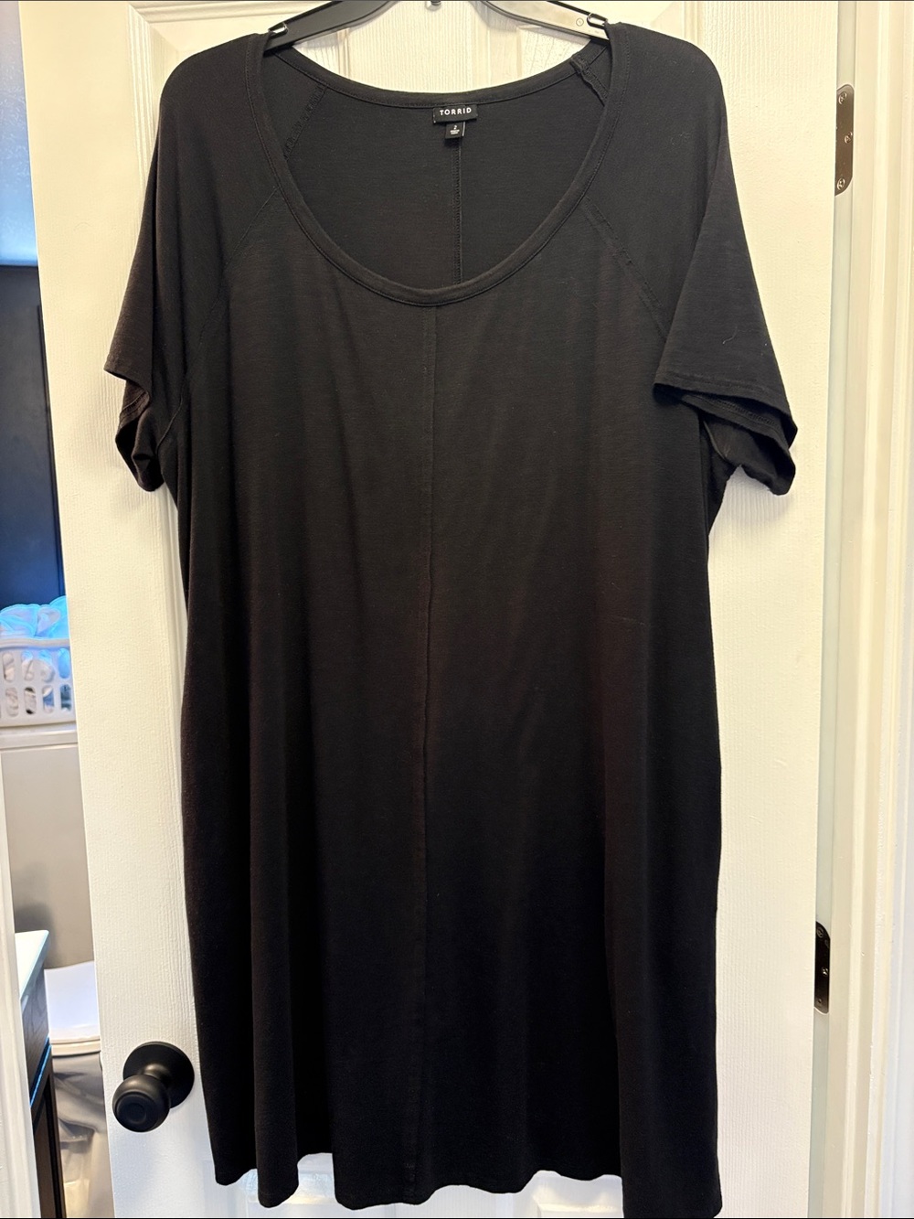 Torrid Black Scoop Neck A line Short Sleeve Dress with pockets!